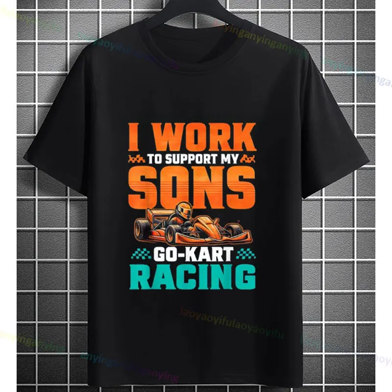 Racing Funny Go Kart Race Mom Dad Gokart Driver Graphic T-Shirt Fashion Casual Wear Short-sleev O-neck 100% Cotton Tshirt