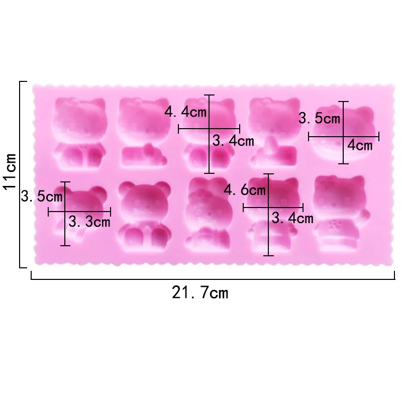 10-piece lacy cat silicone chocolate mold DIY baking jelly cookie mold