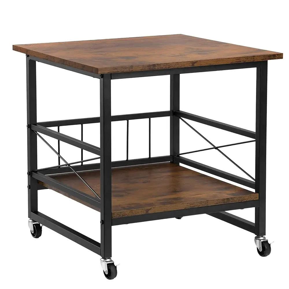 

End Table With 2-Tier Storage Shelves, Modern Nightstand For Bedroom, 19.7"" Square Side Table For Living Room, Couch, Bedside,