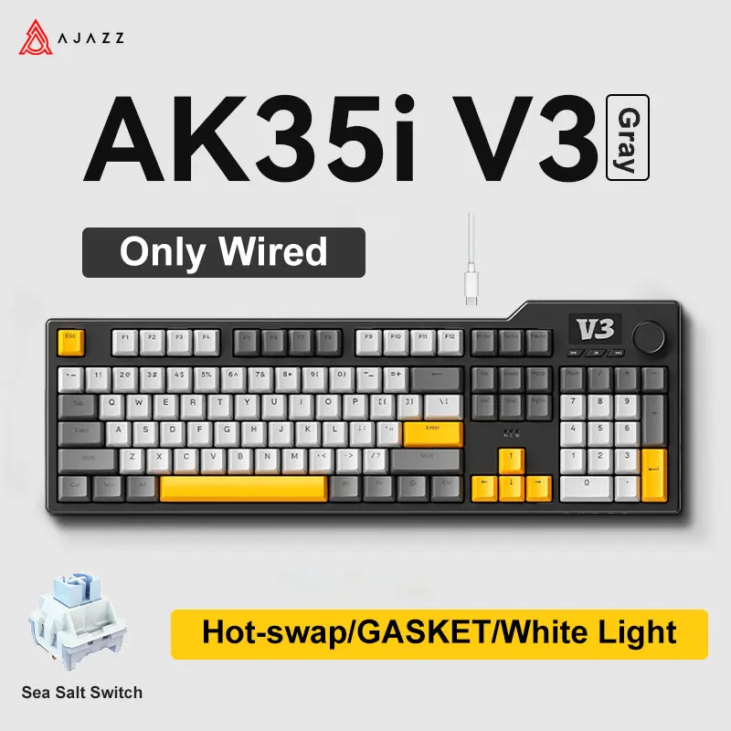 ak⭐︎ AJAZZ AK35l V4 Wireless Gaming Mechanical Keyboard with Screen 100