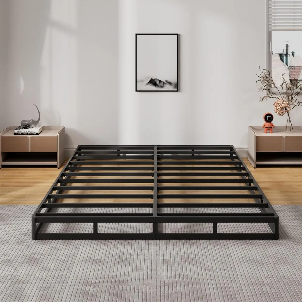 قاعدة سرير كوين بوكس الربيعية مقاس 5 بوصات، 3000 رطل، صندوق شديد التحمل، كريم أساس مرتبة معدنية بحجم كوين زنبركي، سهل التجميع، N