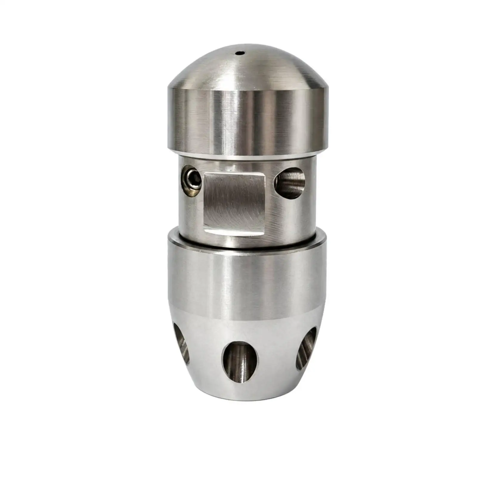 Rotary Sewer Jet Nozzle Stainless Steel High Pressure Washer Attachment 4 Side 6 Rear Outlets for Drain Unblocking Plumber Tool