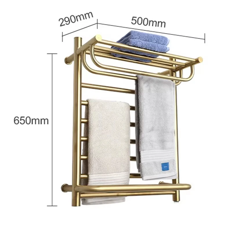 Electric Towel Rack Wall Mounted Heated Towel Rail Bathroom Towel Warmer Towel Heater Dryer with Timer Waterproof Energy Saving