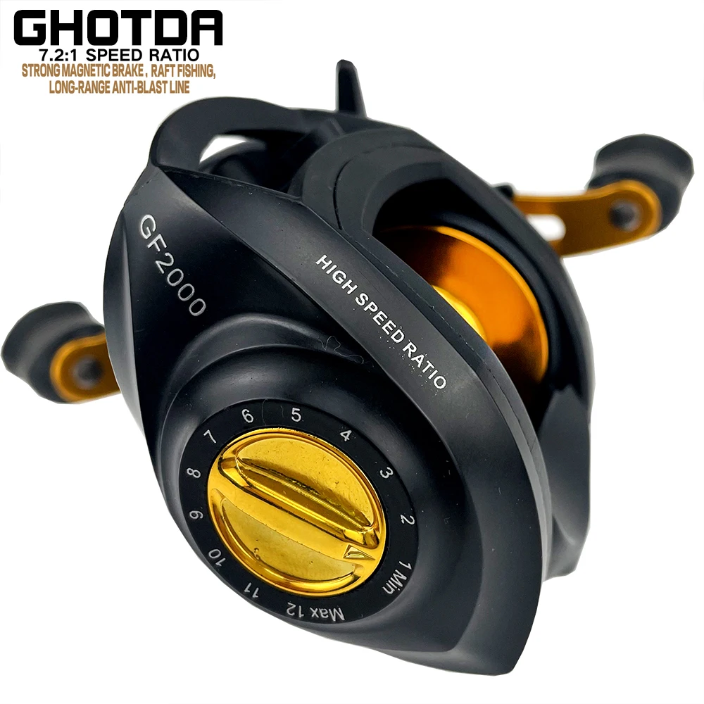 Baitcasting Reels CNC Metal Rock Arm .72:1 Gear Ratio Casting Reel 8KG Max Drag for Freshwater Saltwater Fishing