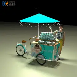 Hand Push Ice Cream Push Cart Mobile Outdoor Sale Malaysia Vending Kiosk Trailer Fast Food Cart Store Truck