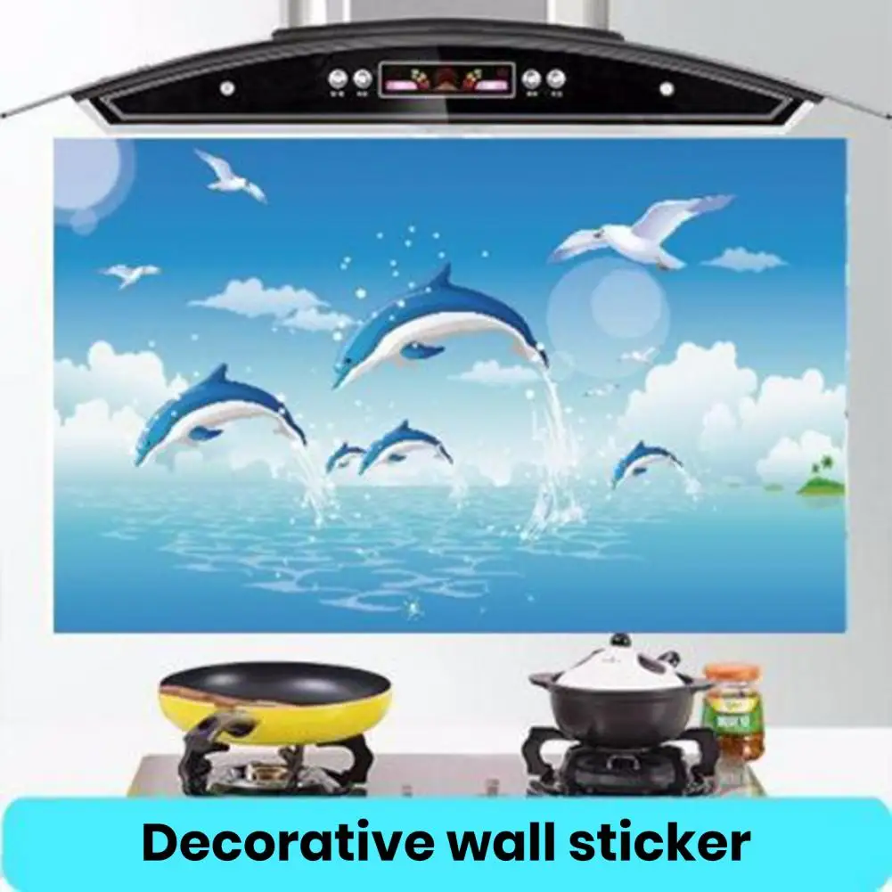 Oil-resistant Wall Art Decal Waterproof Kitchen Wall Sticker with Heat Resistant Design Oil-proof Self-adhesive for Bathroom