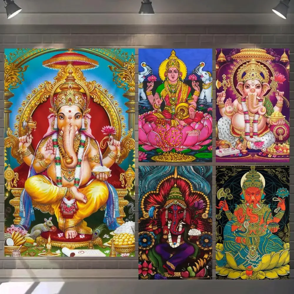 Elephant Indian Mandala Wall Hanging Ganesha Tapestry Soundproof Thick Tapestry, Living Room Sofa Wall Decor For Hotels