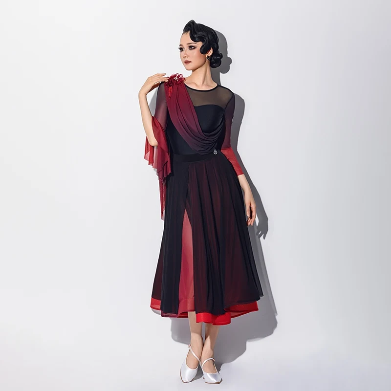 2025 การแข่งขันเต้นรําบอลรูมสําหรับผู้หญิง Waltz Gradient Modern Dance ชุด Chacha Rumba Tango ผู้ใหญ่ละตินสวมใส่ DQS20323