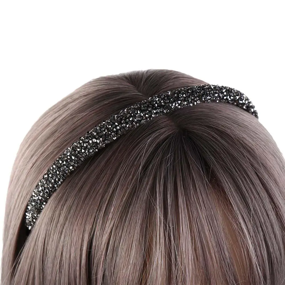 Vintage Plastic Rhinestone Headband Make Up Face Wash Hairband with Toothed Korean Style Diamond Hair Hoop Female