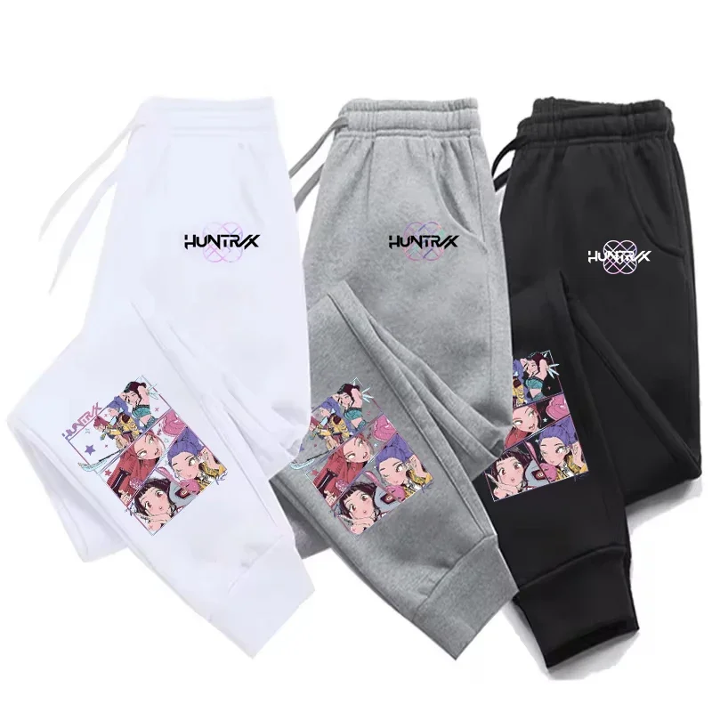 Kpop شيطان هنتر السراويل Harajuku الشارع الشهير الرجال النساء الركض Sweatpants طباعة الجري بنطلون الرياضة المتضخم بنطال رياضي #1