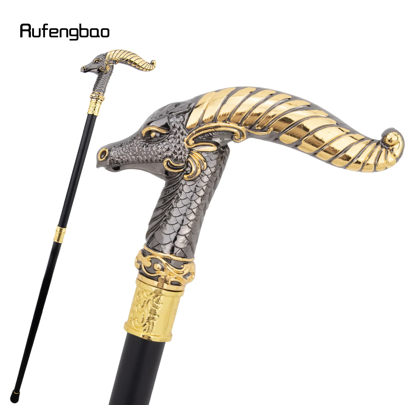 Yellow Black Dragon Luxury Fashion Walking Stick for Party Decorative Cane Elegant Crosier Knob Walking Stick 93cm