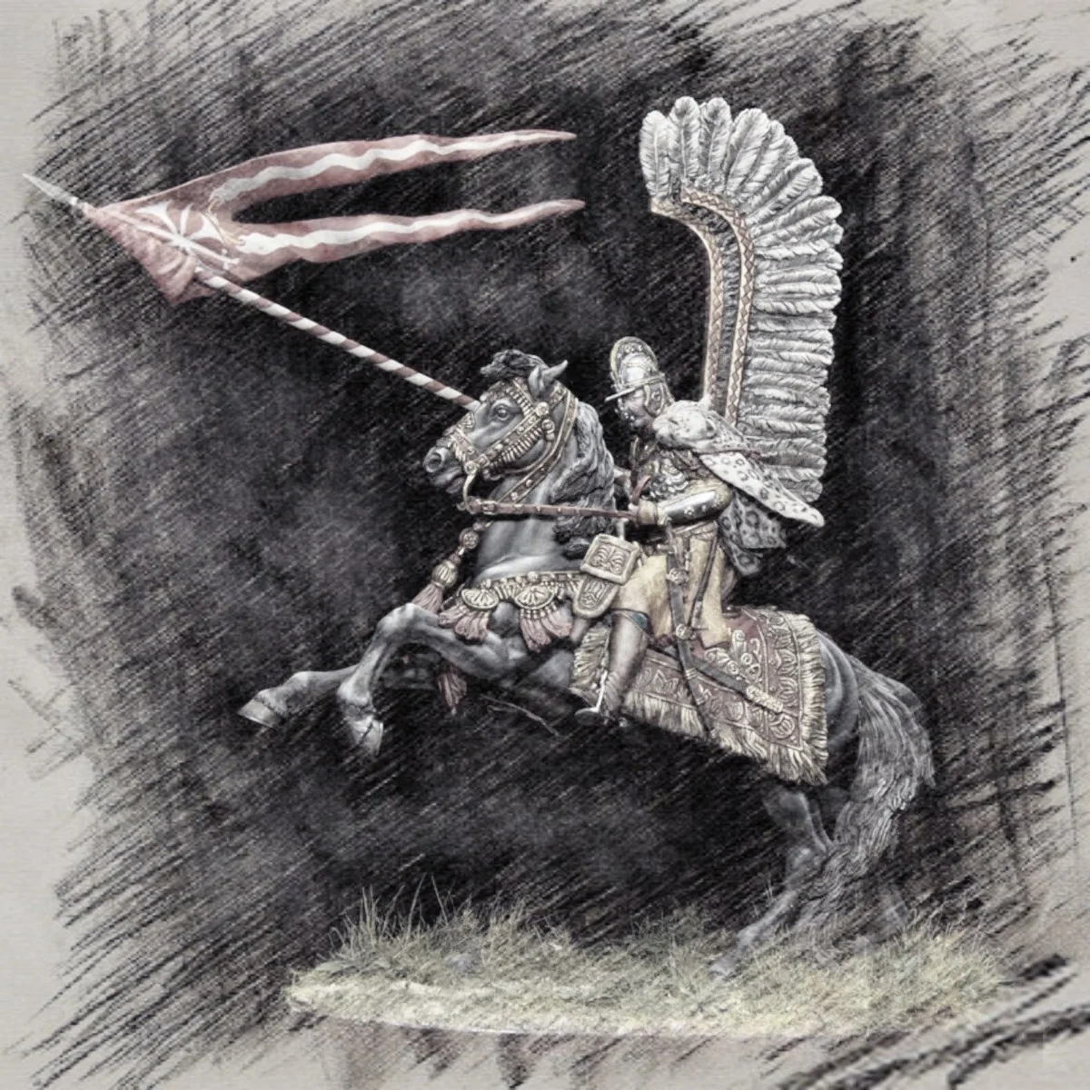 1/24 Resin unpainted model kit, military theme, Polish Wing Cavalry unassembled and unpainted GK, 1165R