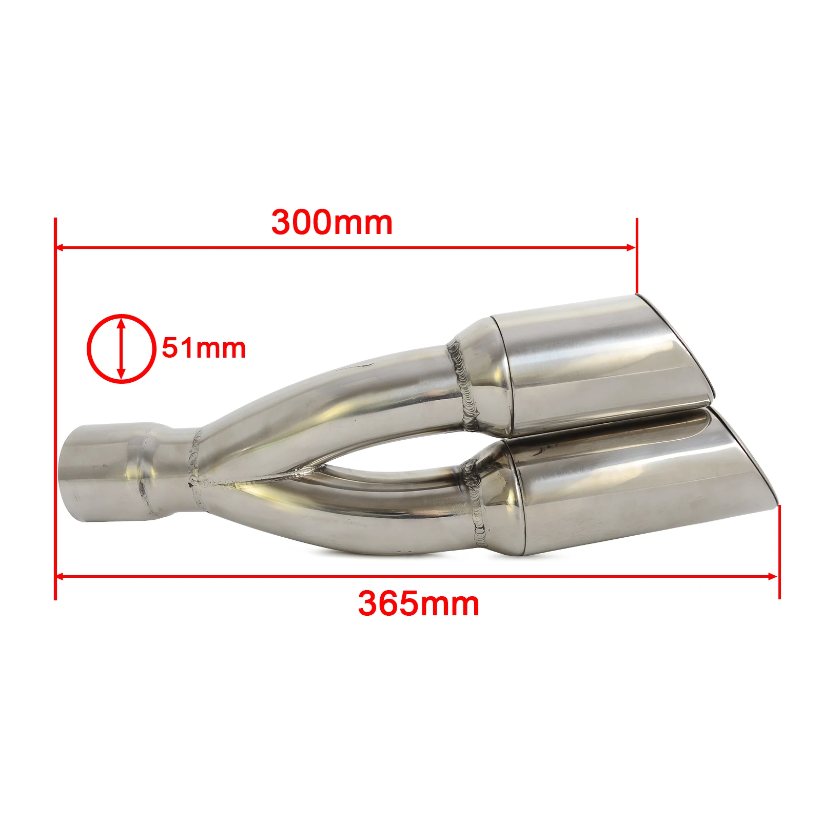 Dual Exhaust Muffler Vent Pipe Slip On 38mm-51mm Universal Motorcycle Scooter Dirt Bike Street Bike ATV Quad Exhaust Pipe