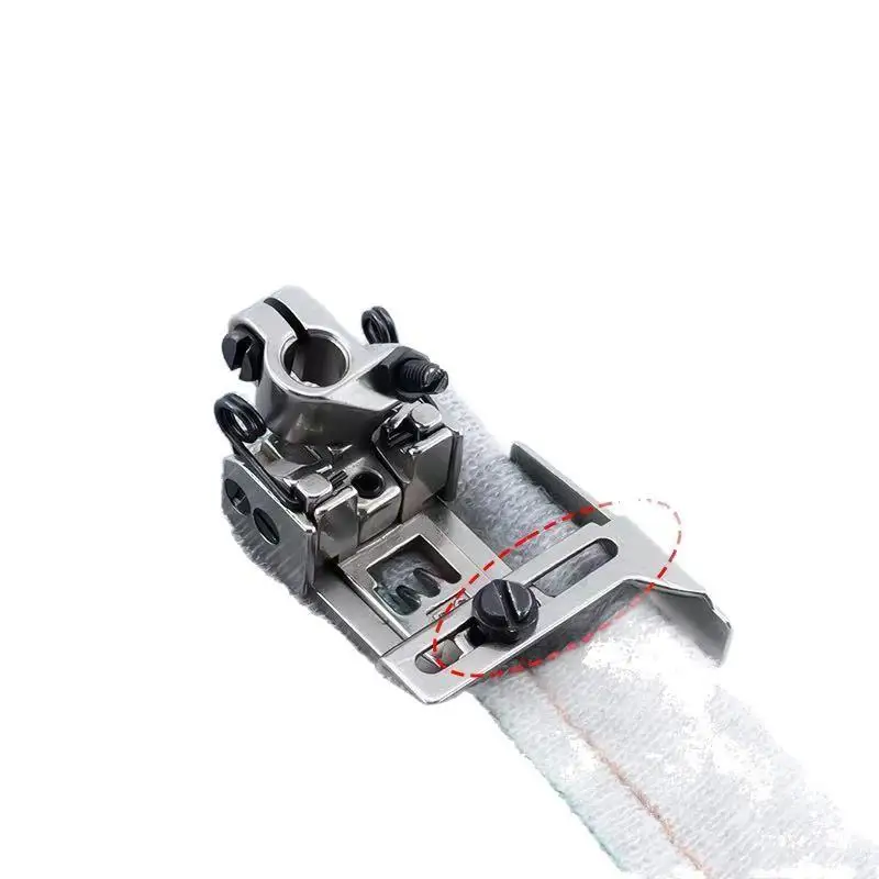 356 Adjustable Double Layer Hem Presser Foot All Stainless Steel For 3 Needle 5 Thread Coverstitch Machine 1.8-2.8cm Adjustable