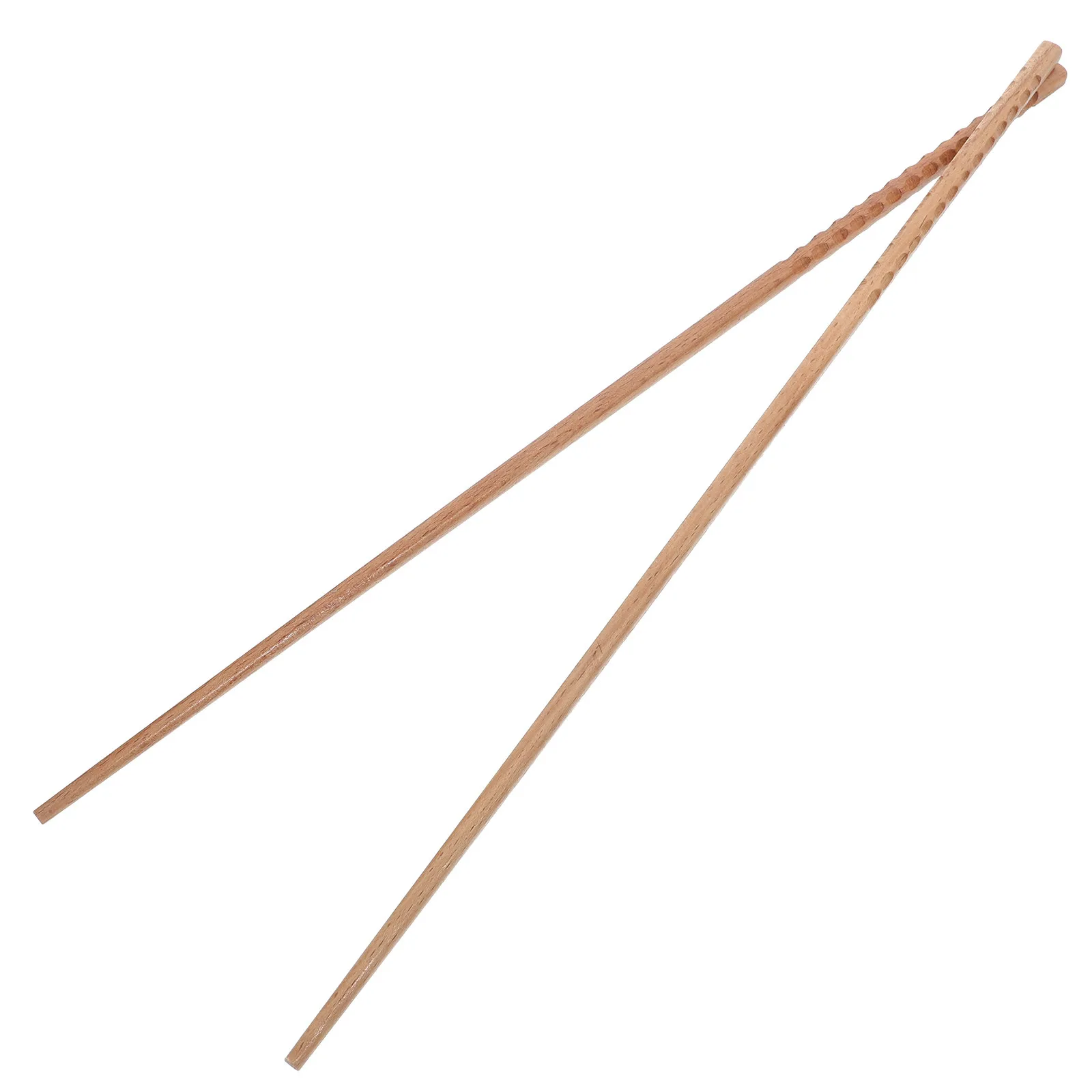 1Pair Extra Long Beech Wood Chopsticks Extended Design for Hot Pot Deep Frying Reusable Natural Wooden Cooking Chopsticks