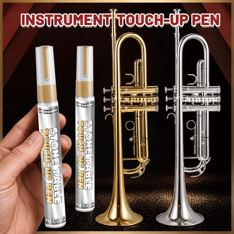 Metallic Paint Pen Dual Purpose Touch up Marker for Wind Instrument Auto Metal Trim Scuff & Discoloration Repair