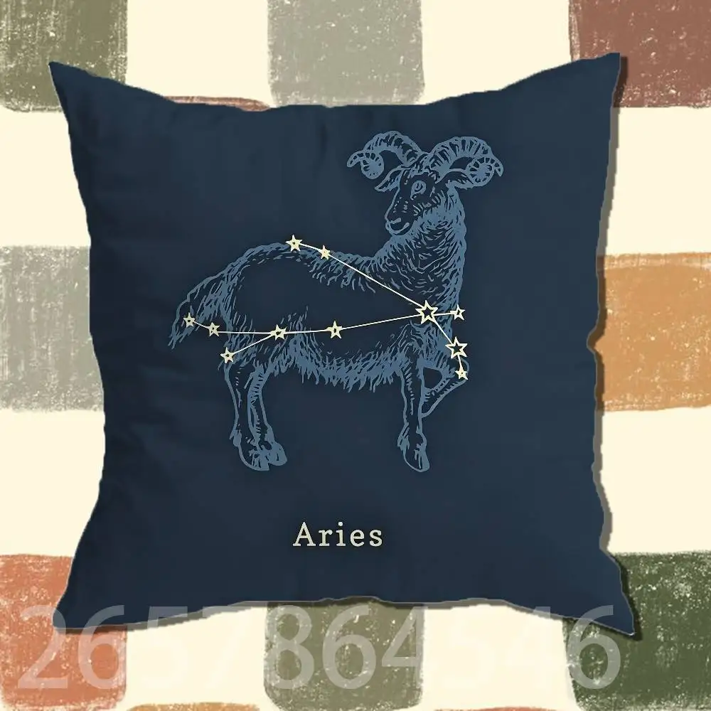 Cool Zodiac icons Polyester Printed Pillow Cover Square 30 35 40 45 50 55 cm Soft for Sofa Bed Car Home Decor