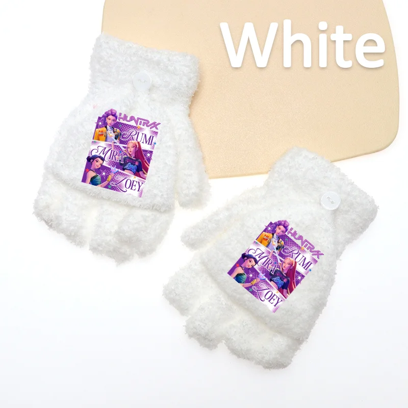 K-Pop Fingerlose Handschuhe, Halbe K-Pop Strickhandschuhe mit Fingerklappen, Warme Handschuhe für Mädchen und Jungen, zum Schreiben und für die Schule
