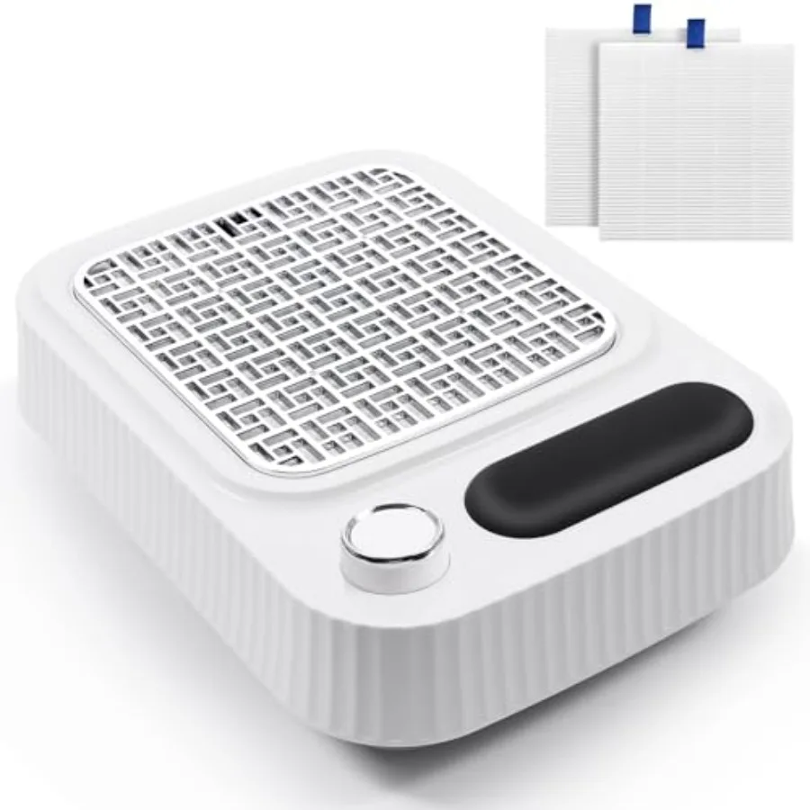 

80W Nail Dust Collector Professional Dust Collector Nail Tech with 2 Reusable Filters Powerful Nail Vacuum Fan Vent Dust Collec