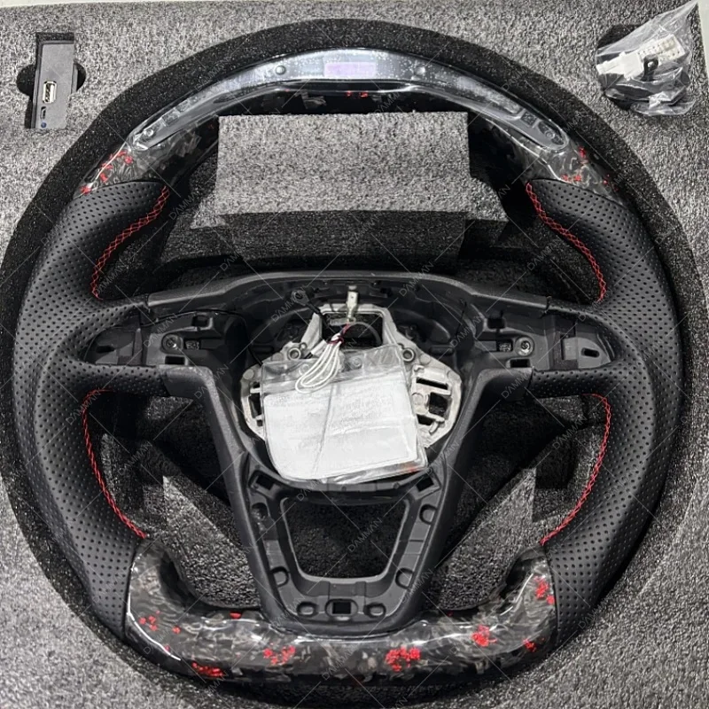 LED Forged Carbon Fiber Steering Wheel For Seat Leon FR Cupra 5F Ibiza 6F Arona Ateca Leon 2013-2020 Car Modification Accessory