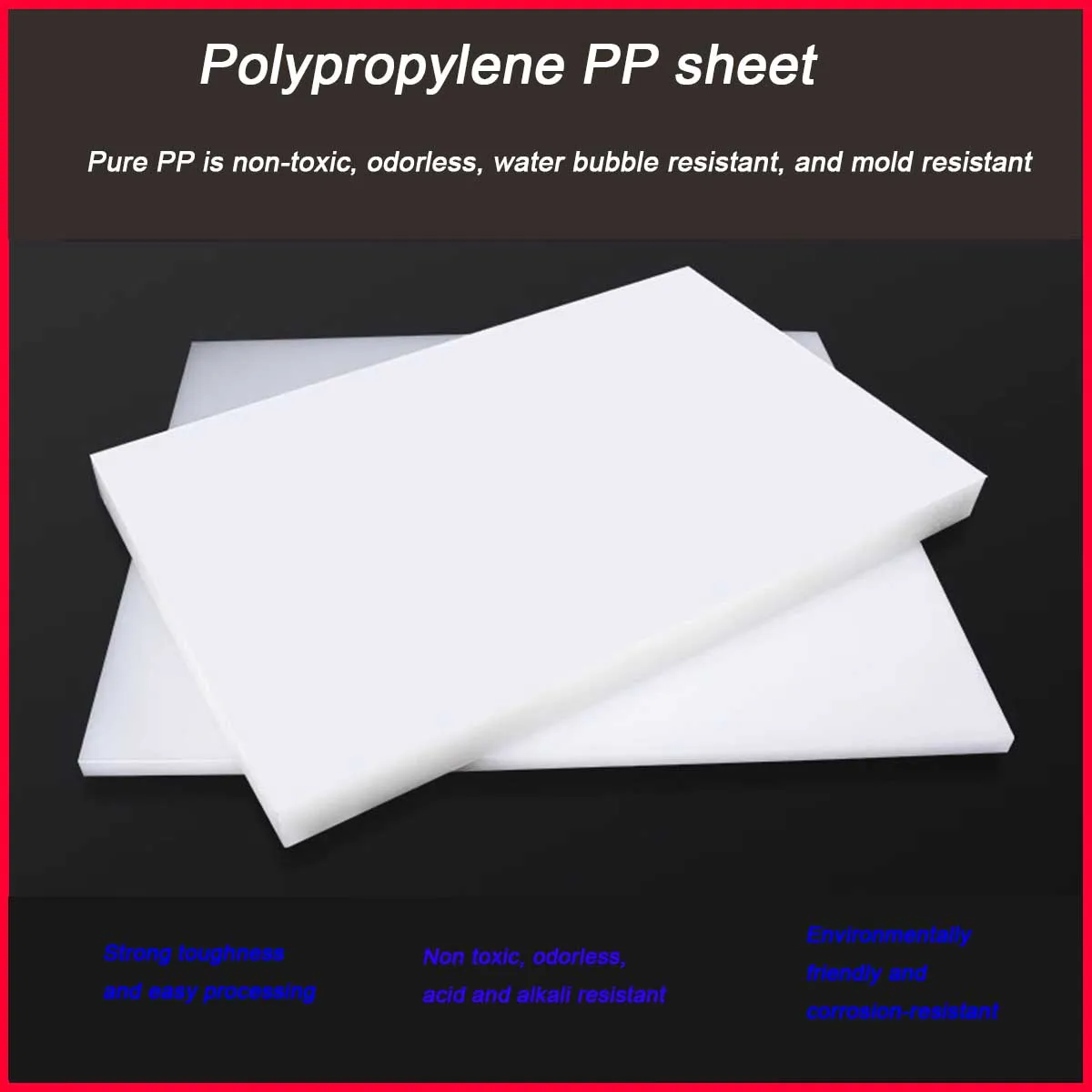 Guangluo White Polypropylene Board Thickness 2-10mm 100x100 100x200 150x150 200x200 210x297mm Food Grade Pp Plastic Board