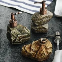 Ceramic Imitation Stone Retro Hand Sanitizer Press Bottle Hotel Bathroom Toilet Shower Gel Shampoo Lotion Sub-bottle