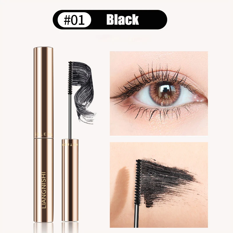 Seiden faser matte Mascara Make-up wasserdicht schnell trocknen ultra feine Bürste verlängert Wimpern braun schwarz Curling Mascara Kosmetik