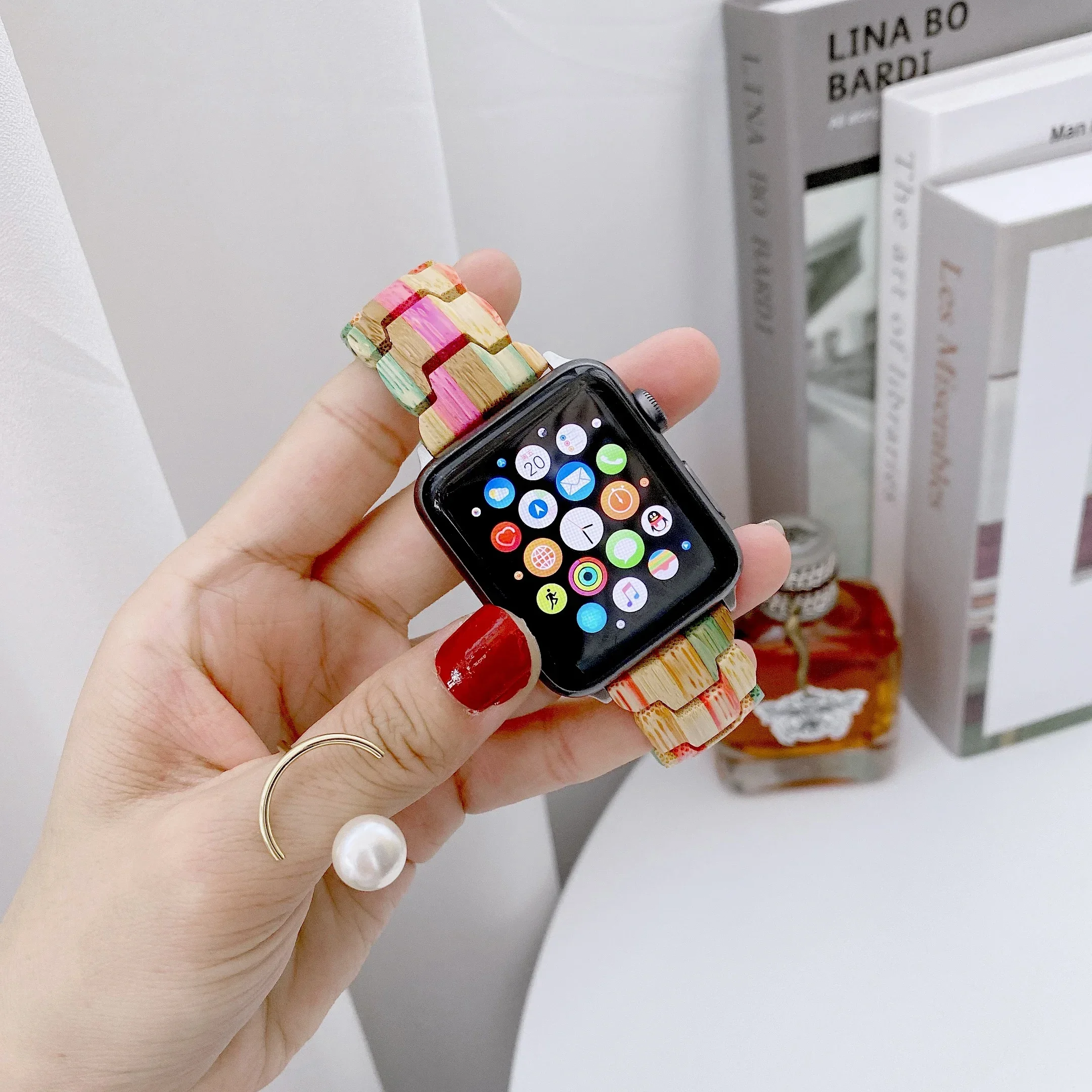 

Sandalwood Log Strap for Apple Watch Band 49mm 46mm 45mm 44mm 42mm 41mm 40mm Women's Bracelet For iWatch Ultra 10 9 8 7 6 5 4 SE