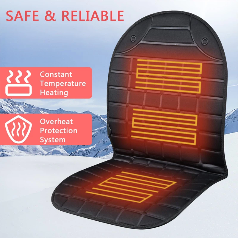 1 pcs 12V Heated Car Seat Cushion Cover Seat Heater Warmer Seat Cover Winter Household Cushion Car Driver Heated Seat Cushion