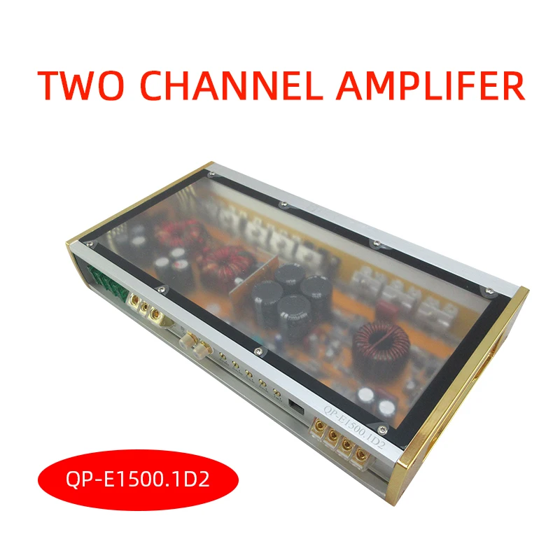 E1500.1D2 Aluminum material Car Audio Amplifier 2 Channel Amplifier Class D  MAX 1600W *1ch with High heat dissipation