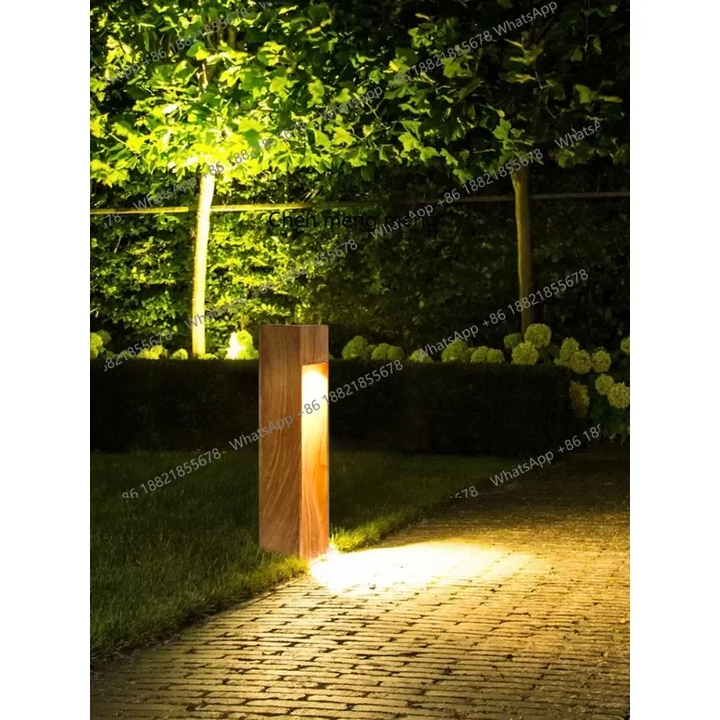 Outdoor lawn garden aisle waterproof grass light garden simulation wood grain courtyard villa landscape light