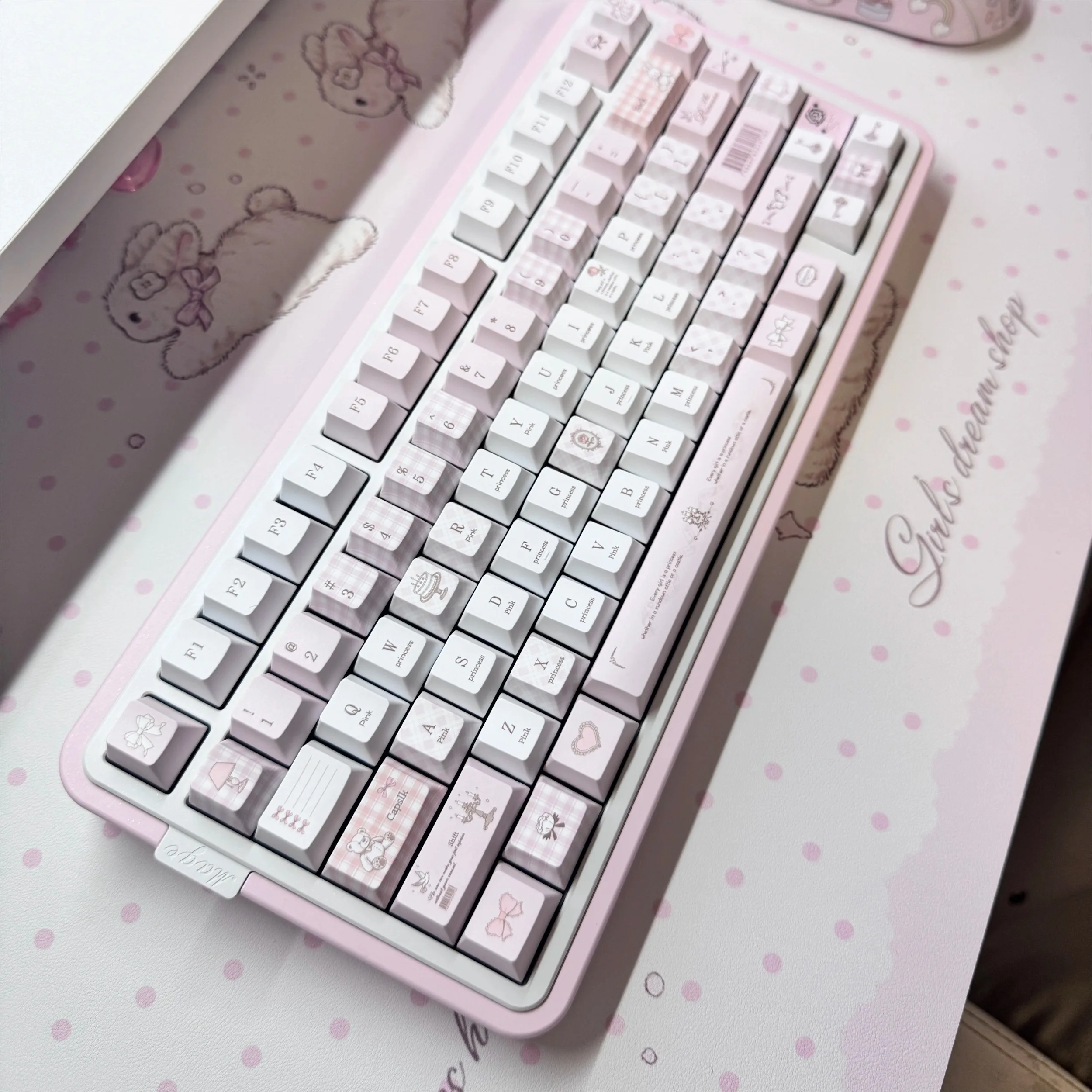 

130-клавишные оригинальные розовые колпачки для клавиш PBT Cherry Profile, минималистичные колпачки для клавиатуры MX Switchche Alice Layout, механическая игровая клавиатура