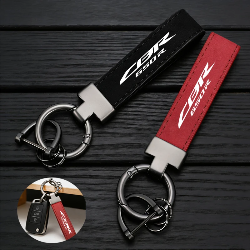 

Fashion Logo Motorcycle Keyring Leather Suede Keychain For Honda CBR650R CBR 650R CBR650 R Universal Accessories