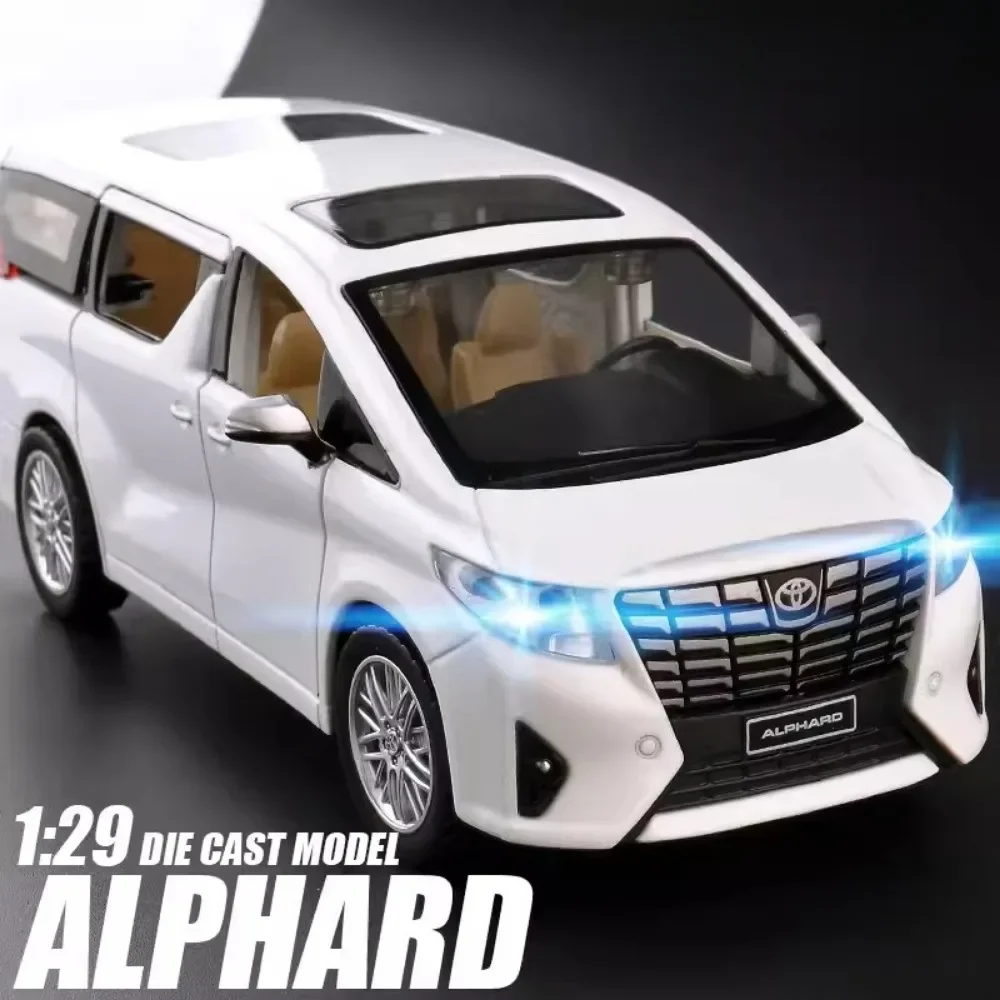 

CCA 1/29 Масштаб TOYOTA Alphard роскошная модель MPV автомобиль игрушка из сплава модель SUV литая модель со звуком фотография украшения подарок для друга