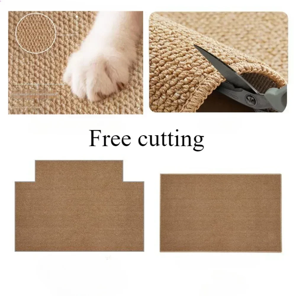 Sisal Cat Scratching Mat Indoor Carpet Scratcher Cat Scratch Wear Resistant Claw Sharpener Easy Cleaning Cuttable Sisal Carpets