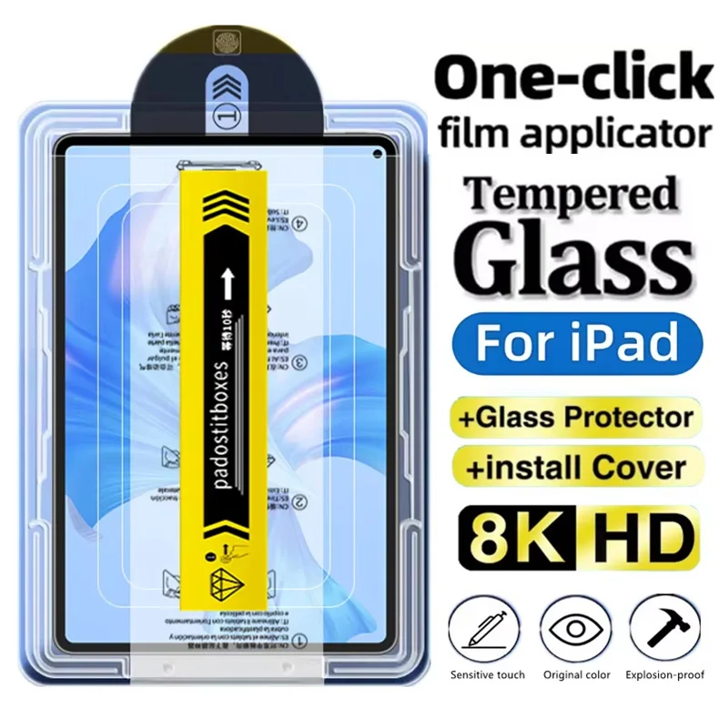 

Закаленное стекло для iPad Pro 13 11 M4 12.9 Air 13 M3 M2 11th A16 10th 10.9 Mini 6 7 Защитная пленка для экрана с простым в установке комплект