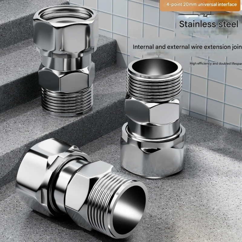 D8KF Stainless Steel Angle Valves Swivel Adapter Ball Joint Hardware Adjustable Angle Swivel Adapter Showering Component