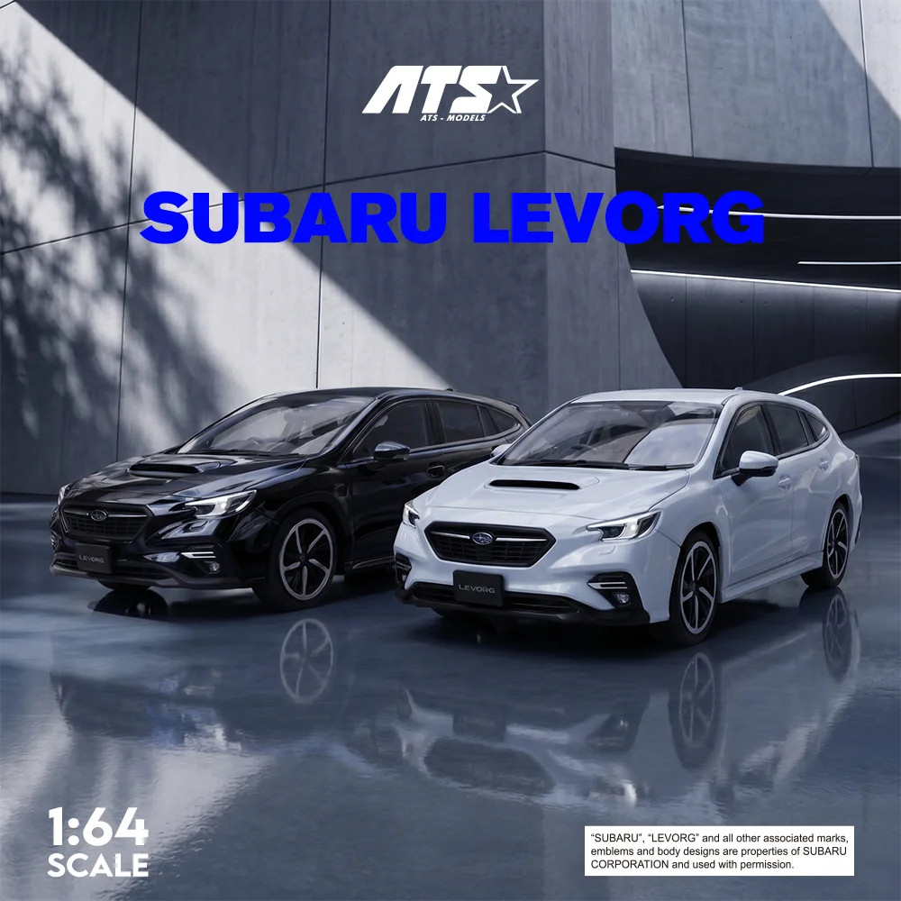 ATS 1:64 Subaru LEVORG Grey Black Simulation Alloy Car Model for Diorama Scene Decoration,Gift,Display