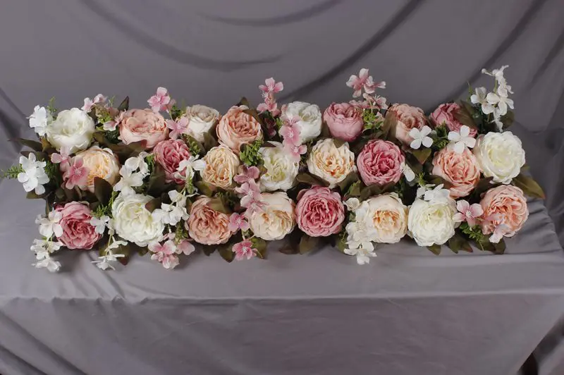 50-200CM Rosa Seidenrosen-Blumenreihe im Europäischen Stil, Künstliche Blumen für Hochzeits-Hintergrund, Bogen, Wegführung, Event-Display-Dekoration – Detail 8