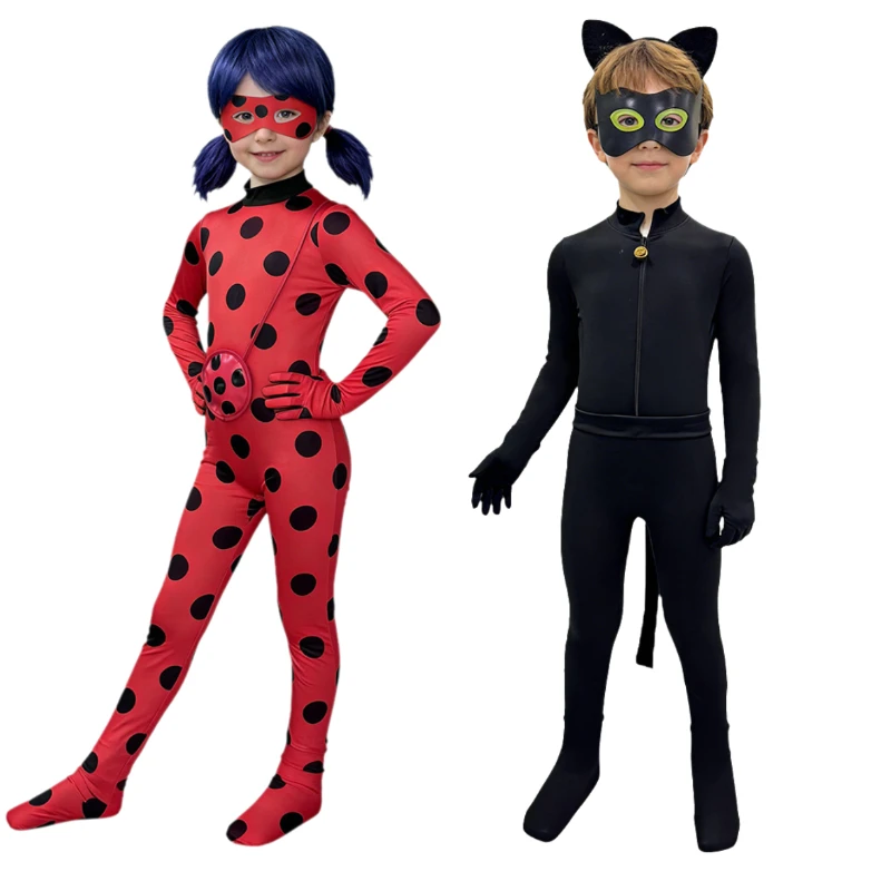 

Ladybird Cosplay Costume for Party Halloween Leotard Jumpsuits for Stage Performance Hoop Cat Anime Cosplay Costume with Mask