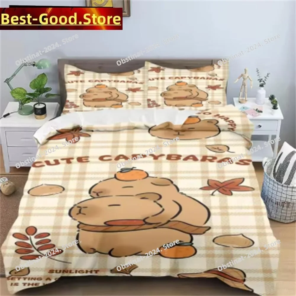 

Capybaras Duvet Cover Anime Bedding Pillowcase Printed General Children And Adult Set Queen Size Reactive Printing Quilt