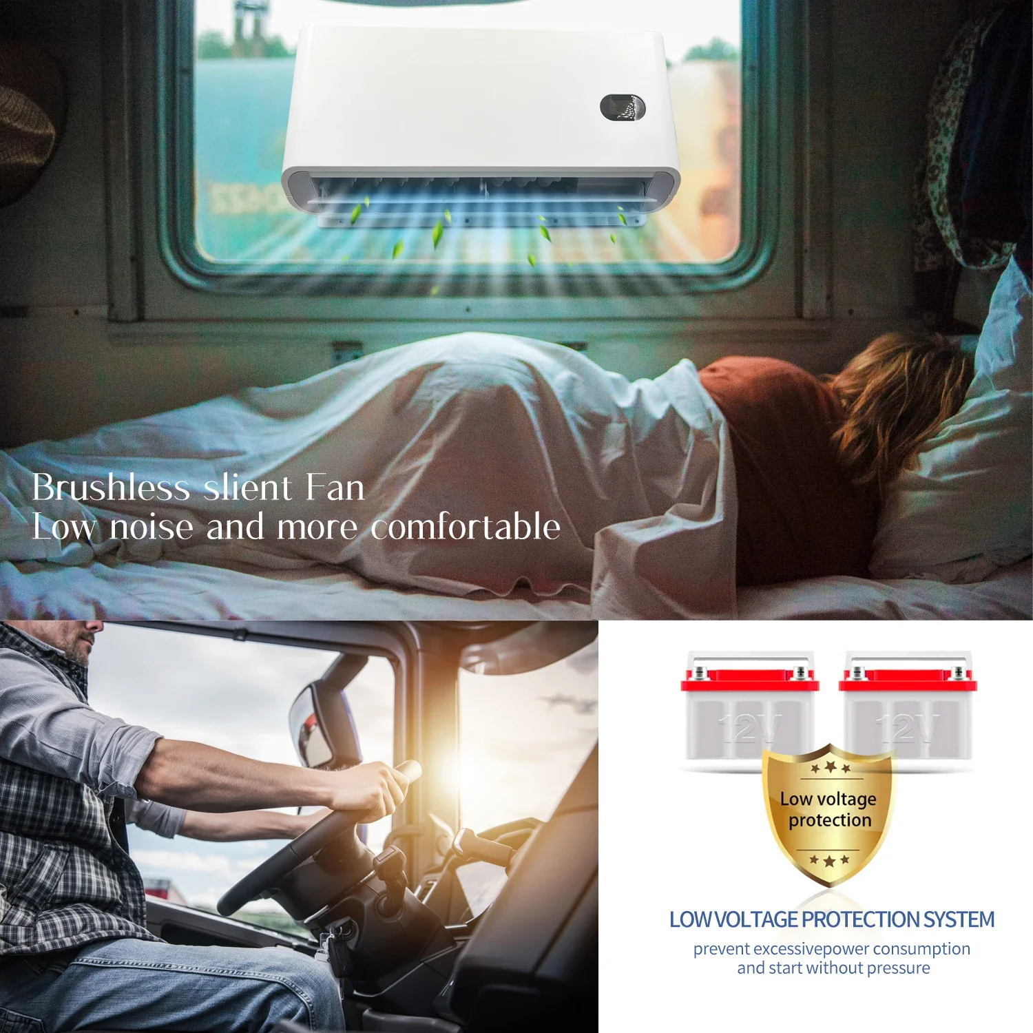 Air Conditioner Battery Powered For Trucks 12000 Btu Split Ac Fits Semi Truck Under Bench And Van Other Air Conditioning System