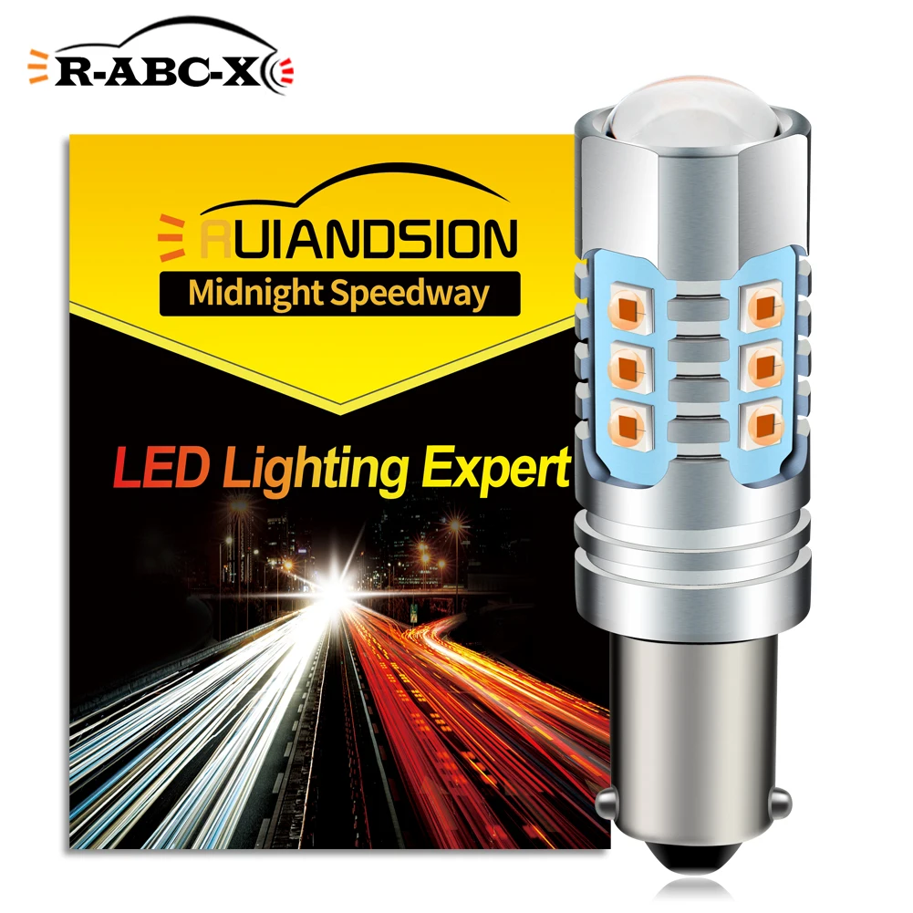 Ruiandsion 2Pcs 80W High Power CANBUS Parking Light LED BA9S BAX9S BAY9S T4W H6W H21W 10-30V No-polarity Reverse Lamp Yellow