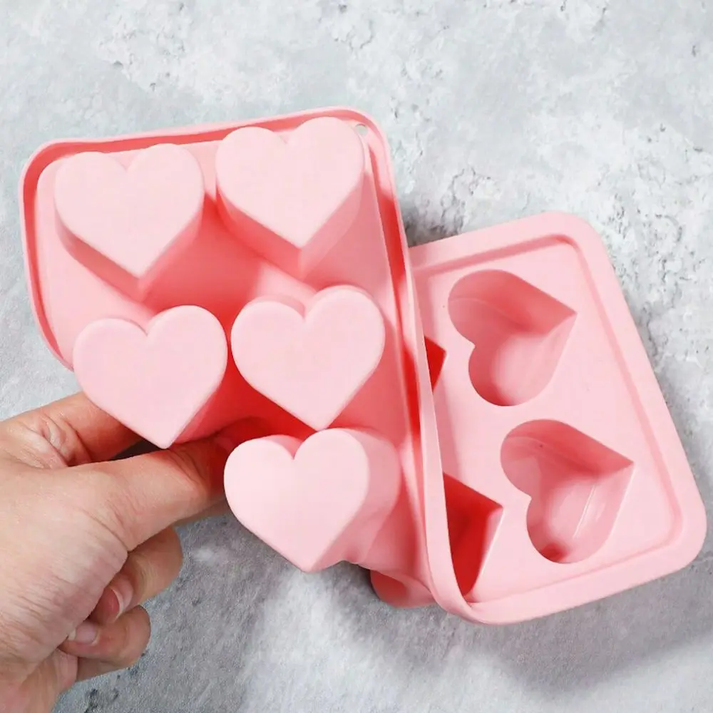 1 piece of pink love ice grid with 10 holes, Valentine\'s Day heart-shaped ice grid mold, silicone ice mold