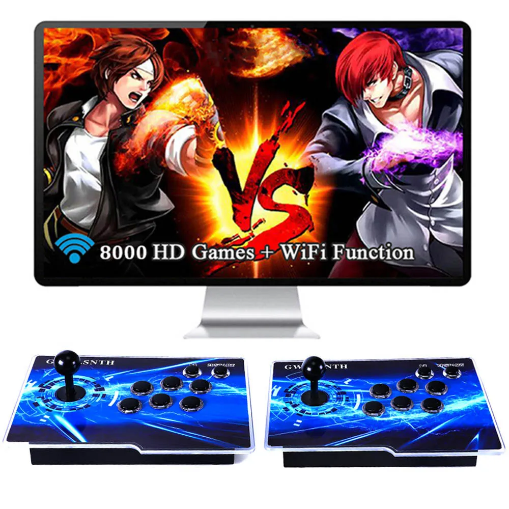 GWALSNTH 8000 Games in 1 Pandora's Box with WiFi Arcade Game Console, 3D Games,1280x720 Full HD,Support 4 Players,Search/Hide