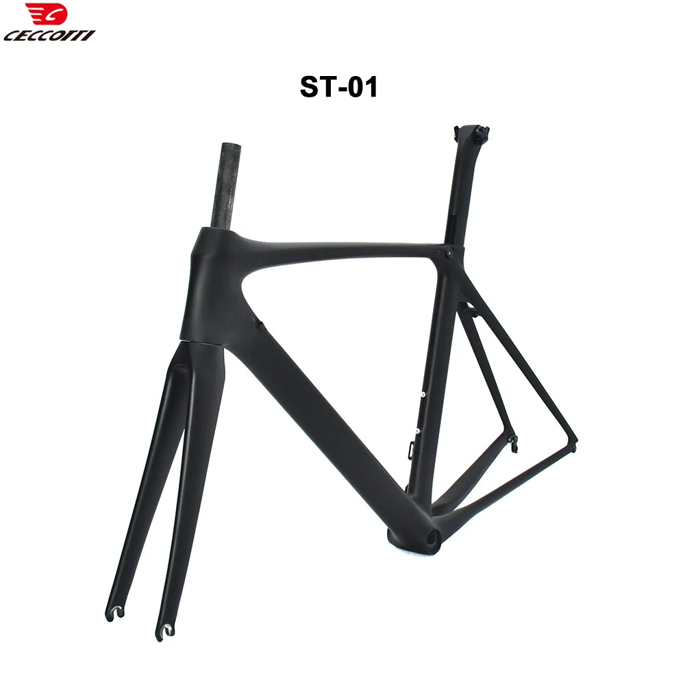 CECCOTTI ST01 سعر المصنع إطار دراجة طريق كربوني كامل إطارات دراجة فرامل على شكل حرف V في إطار دراجة ترويجي