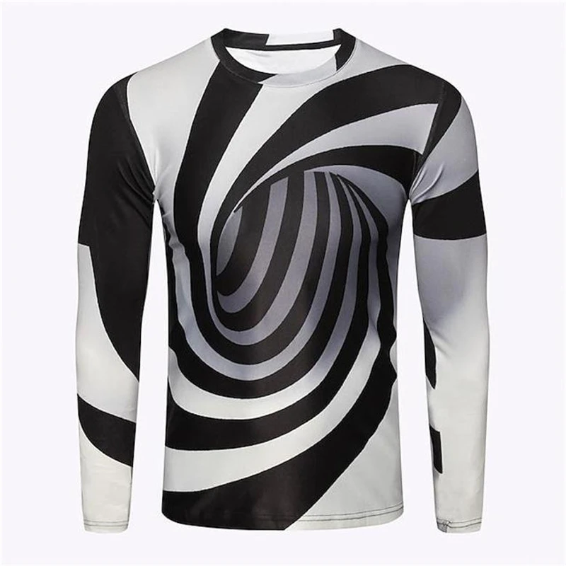 Cool 3D Print Man T Shirt Optical Illusion Crew Neck Casual High Quality Short Sleeve Tee Tops Vintage Streetwear Shirt Apparel