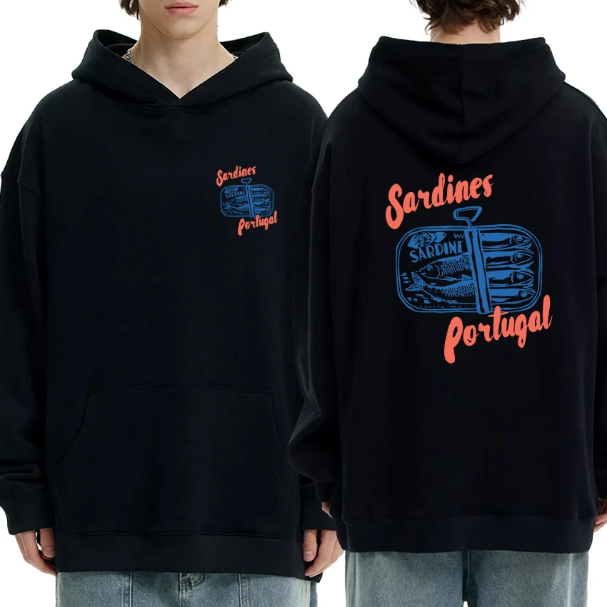 

Hot Sale Sardines Tinned Fish Double Sided printed Hoodie Unisex harajuku fashion pullover Men women Fleece Casual Sweatshirt