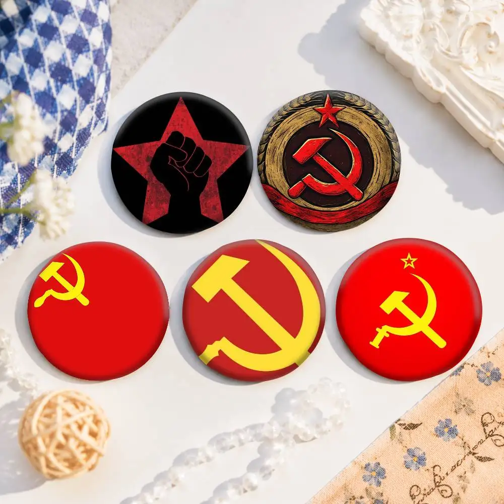 A-S-Soviet U-USSR CCCP Cosplay COSTUME Badge Pin Tinplate Brooch Prop Xmas Gift Birthday Gift
