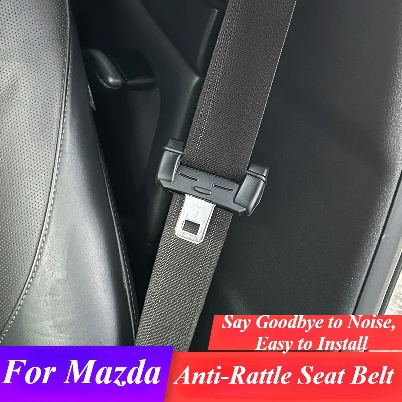 Car Seat Belt Buckle Plug Protective Cover Anti-Rattle Covers Fixing Clamps Crash Protection for Mazda CX-5 CX-30 Axela Atenza